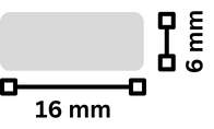 Minilappars dimensioner 16mm x 6mm