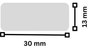 Namnlappars dimensioner 30mm x 13mm